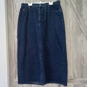 Liz Claiborne Blue Jean Maxi Skirt 14